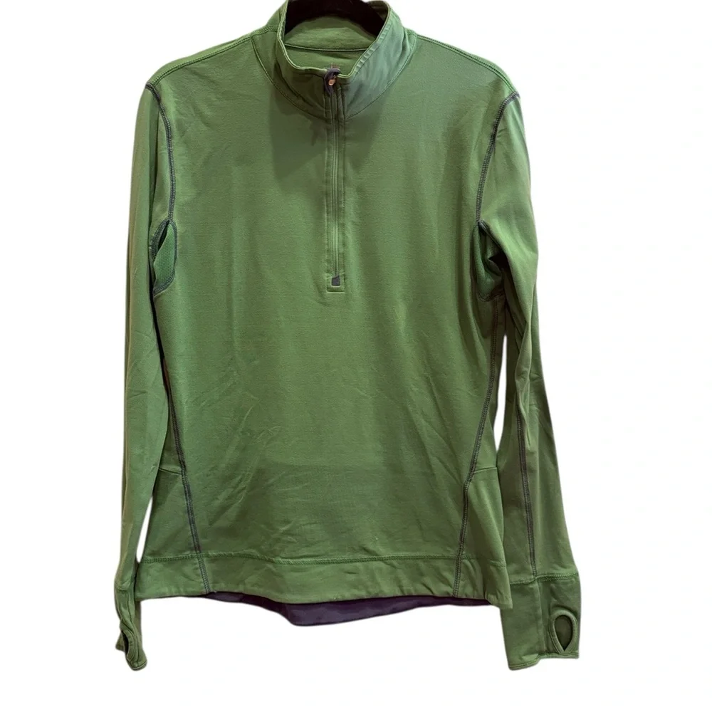 ALO Yoga Women’s Cool Fit Forest Green Quarter-Zip Pullover Sz L
